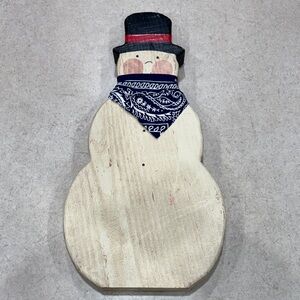 Wooden Snowman Decor with Bandana